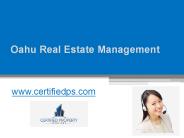 Oahu Real Estate Management - www.certifiedps.com