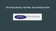 INTRODUCTION OF PSYCHOLOGICAL TESTING