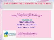 sap apo online training in australia