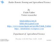 Radar Remote Sensing and Agricultural Science