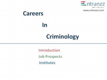 Careers In Criminology