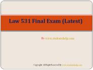 LAW 531 FINAL EXAM(Latest)
