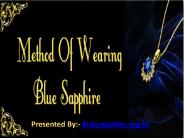 Method of Wearing Blue Sapphire Stone