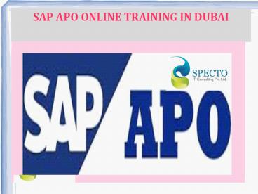 sap apo online training in dubai