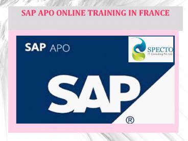 sap apo online training in france