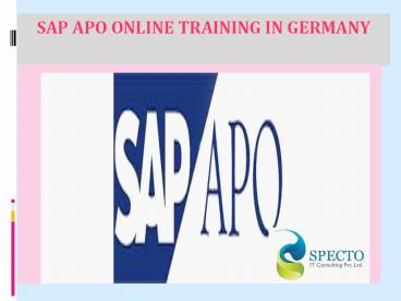 sap apo online training in germany