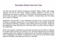 Mountain Winter Survival Tips