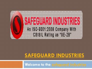 Water sprinkler system Supplier at Safeguard Industries