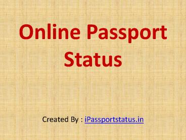 Passport tracking