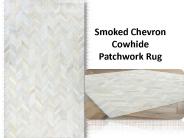 Smoked Chevron  Cowhide Patchwork Rug