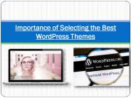 Importance of Selecting the Best WordPress Themes