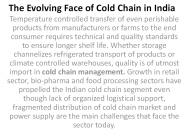 Cold Storage,Cold Chain Industry in India