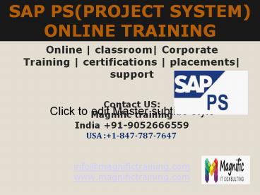 SAP PS ONLINE TRAINING IN AUSTRALIA|SINGAPORE