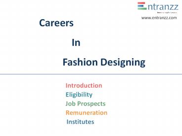 Careers In Fashion Designing