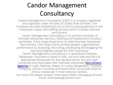 Candor Management Consultancy