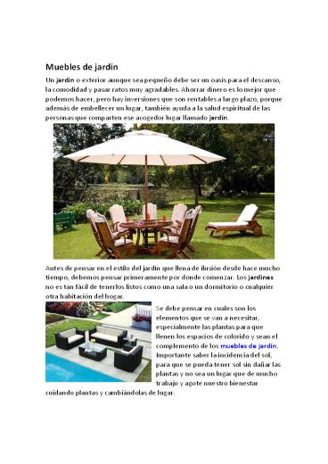 Muebles de jardin