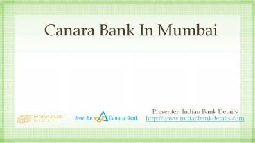 MICR code for Canara Bank In Mumbai