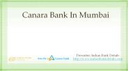 MICR code for Canara Bank In Mumbai