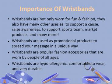 Importance of Wristbands in Various Places
