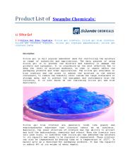 Product List of  Swambe Chemicals