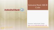 MICR Code of Indusind Bank