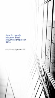 How to create resume: best resume samples in 2016