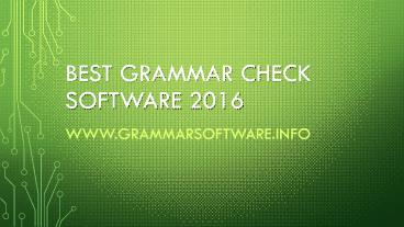 Best Grammar Check Software 2016