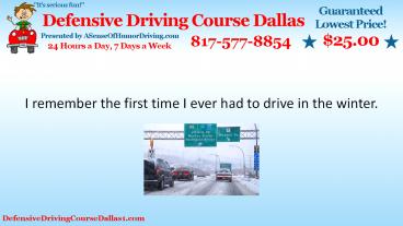 Winter Driving TIps