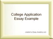 College Application Essay Example
