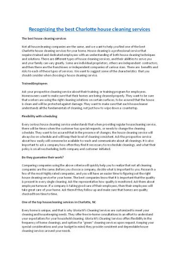 Recognizing the best Charlotte house cleaning services