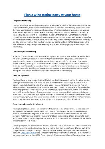 Plan a wine tasting party at your home