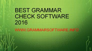 Best Grammar Check Software 2016