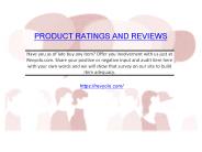 Product ratings and reviews