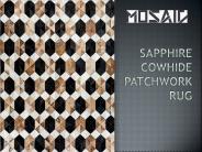Sapphire  Cowhide Patchwork Rug