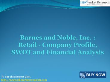 Financial Analysis of Barnes and Noble: JSBMarketResearch