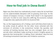 How to find job in Dena Bank?