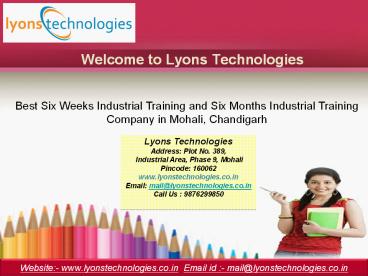 Six Months Industrial Training in Chandigarh, Six Weeks Industrial Training in Chandigarh