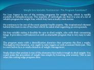 Weight loss Variable Testimonial - The Program Functions