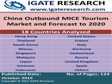 China Outbound MICE Tourism Market and Forecast