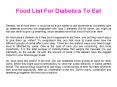 Food List For Diabetics To Eat PowerPoint PPT Presentation