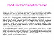Food List For Diabetics To Eat