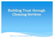Building Trust through Cleaning Services