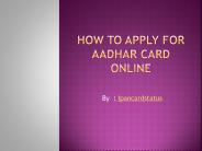 Apply aadhar card online