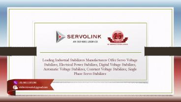 Servo Stabilizer Manufacturers