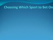 Choosing Which Sport to Bet On