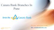 Address for Canara Bank Branches In Pune