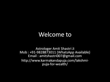 Lakshmi Puja For Wealth