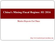 China's Mining Fiscal Regime: H1 2016