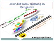 php and mysql training institute in banaglore