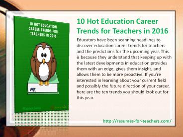10 Hot Education Career Trends for Teachers in 2016